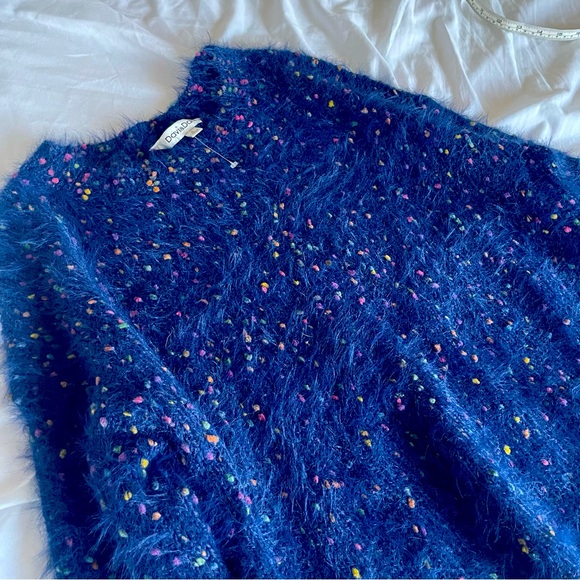 A\ Confetti Rainbow fuzzy fur sweater - Picture 2 of 7